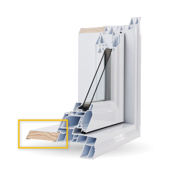 Awning Windows - Interior Wood Extension cladded with PVC