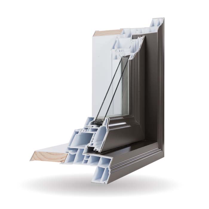 Hybrid PVC and Aluminum Windows - Brown