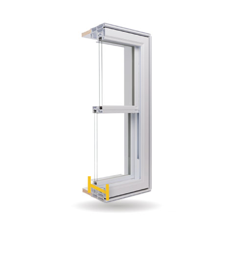 Fenêtres à guillotine double - Cadre soudé en PVC 4 ½ po