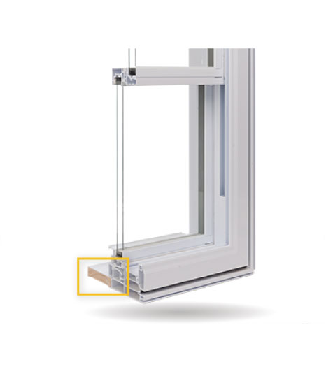 Double Slider Windows - Interior Wood Extension cladded with PVC